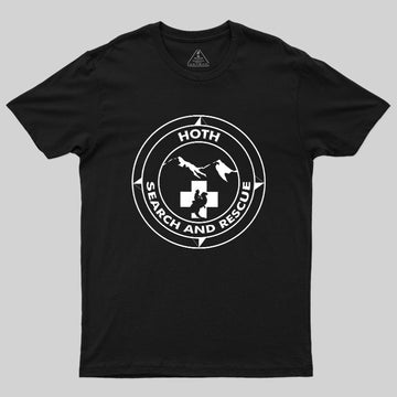 Frozen Alien Mountain Search Rescue Compass Badge Geek T-Shirt